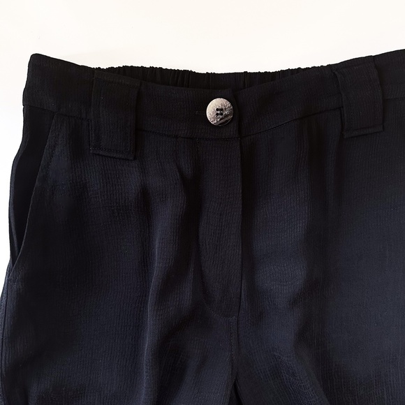 Ganni Black Wide Trousers Jacquard Viscose Size 0 - Picture 12 of 13